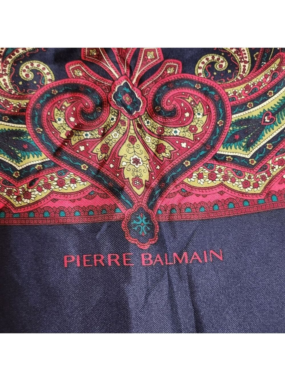 PIERRE BALMAIN #1 Silk long scarf Authentic
